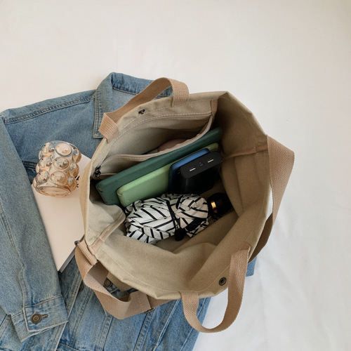 Simple, fashionable, casual, versatile canvas bag, stylish and elegant large-capacity tote shoulder bag crossbody backpack