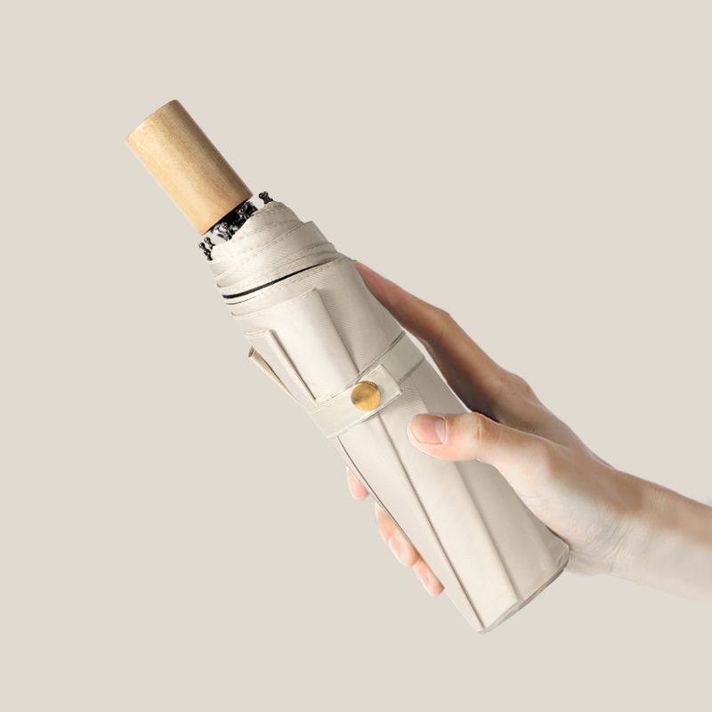 Umbrella Sun Protection Sun Umbrella Women's Sun Umbrella UV Protection Three-fold Folding Large Black Rubber Dual-use Umbrella Mori