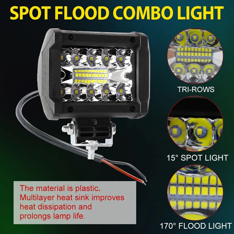20LED reparación auxiliar externa de 4 pulgadas 120W lámpara de trabajo de conversión de vehículo todoterreno
