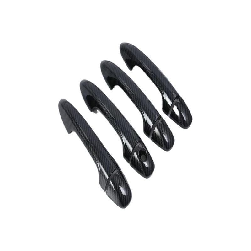 Adecuado para HELAX hilux Revo Rocco manija puerta del coche manija exterior patrón de fibra de carbono botón negro Decoración