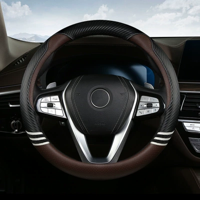 Wheel Cover Manufacturer Wholesale Cartoon: Steering wheel cover - round-black-brown-38cm
