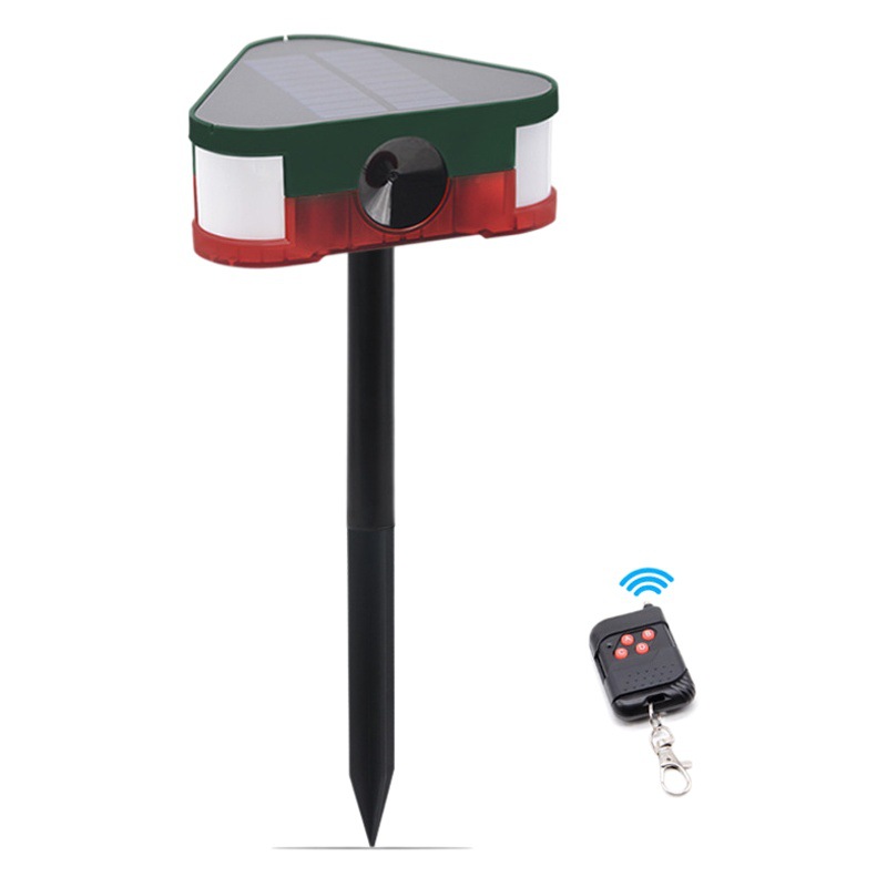 Alarma solar con sensor PIR y control remoto, repelente de animales