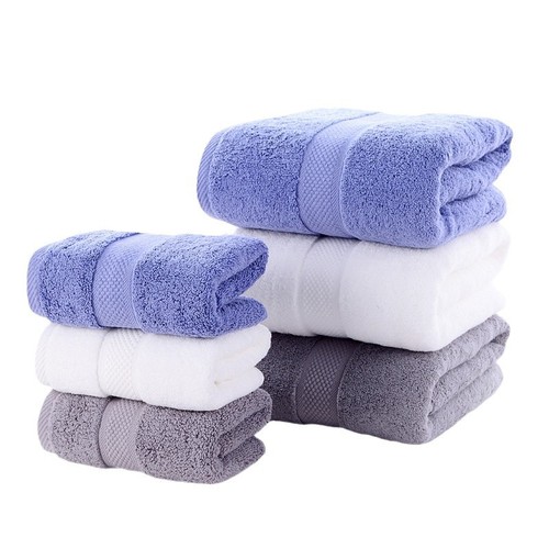Pure Cotton Towel Bath Towel Thick Soft Absorbent Embroidered Logo Hot Selling Style Dropshipping Label Combination Set