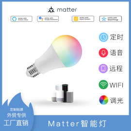 Matter智能球泡灯无极调光调色直连HomeKit谷歌亚马逊音响A19球泡