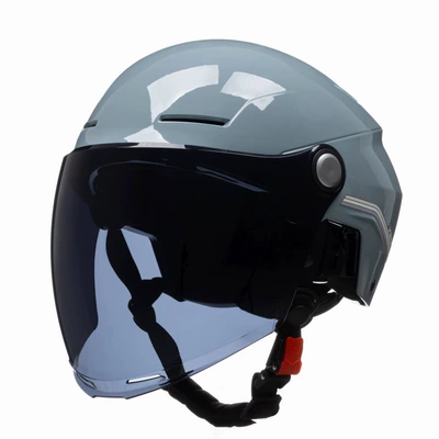 motorcycle Men's Four Seasons helmet, Motosiklet kaskı (dəbilqə) - squirrel-gray-with-long-black-tea