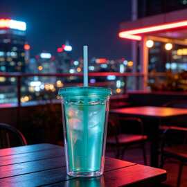 大容量双层隔热吸管杯奶茶杯夏季冰饮杯办公水杯随行杯防漏防摔