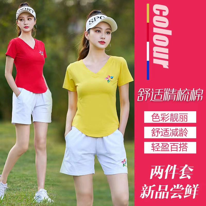 Одежда для танцев Windy Square Новый костюм Хлопковые летние шорты с короткими рукавами Спортивная одежда для групповой аэробики и выступлений