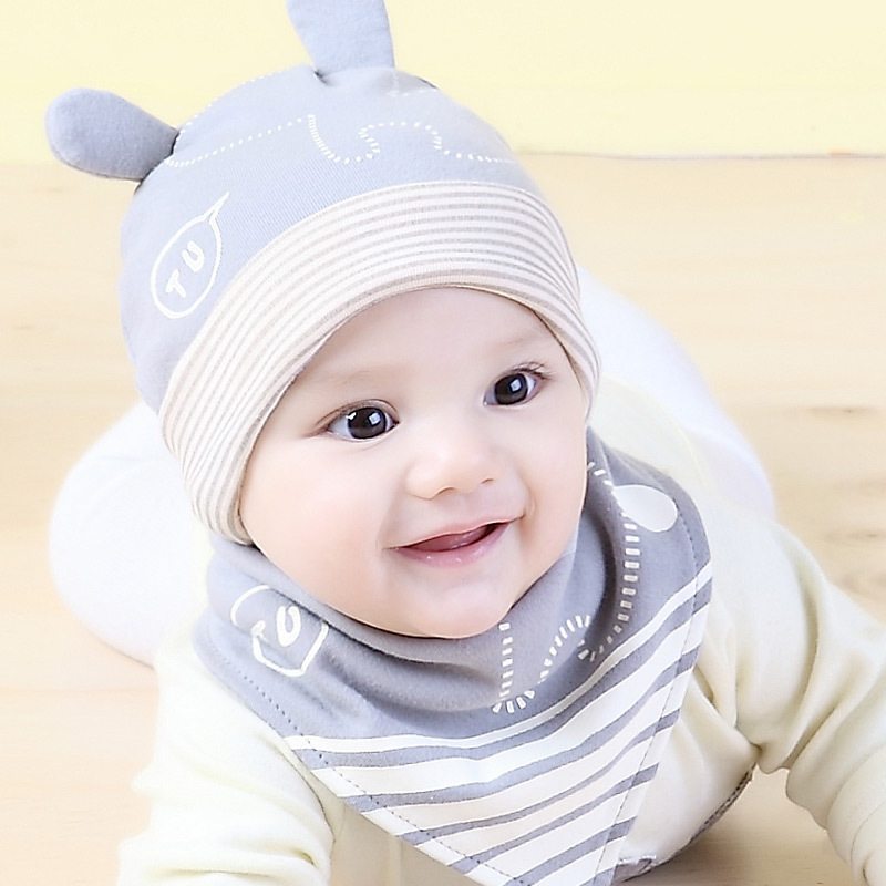 Oferta especial de liquidación otoño niños de dibujos animados sombrero de tela de algodón sombrero infantil saliva toalla gato sombrero triángulo toalla traje 5204