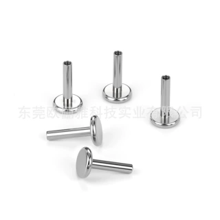 F136钛合金G23不锈钢钛钢内螺旋0.9唇耳钉杆穿刺饰品加工批发定制