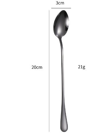 チタンメッキのステンレスの長い柄の長いスプーンのコーヒーの氷の飲み物の韓国式の攪拌のスプーンの食器の長いハンドルのバーの氷のスプーンのスープ|undefined