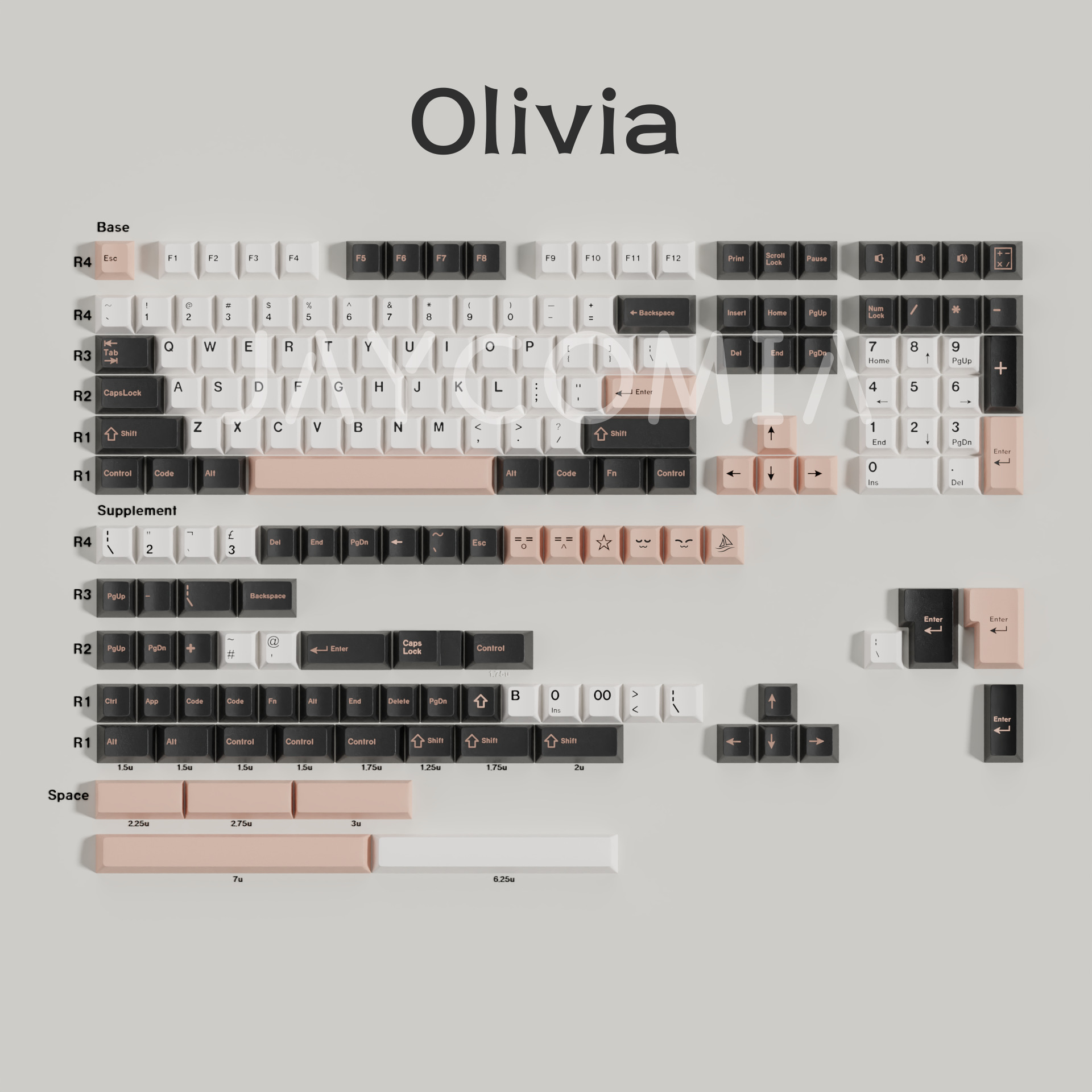 GMKキーキャップPBT二色2色射出成形工場大セット欧規キーキャップ7u分割式スペース