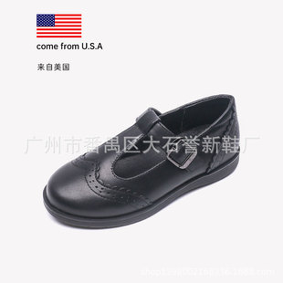 Girls' Genuine Leather Black Small Leather Shoes 2025 Spring & Fall Cowhide Soft Sole Student British Style Flats Princess Preppy Style