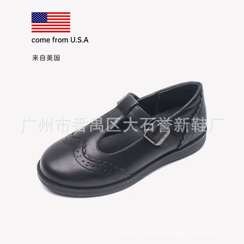 Детские кожаные туфли из натуральной кожи, черные, маленькие, весна-осень 2025, мягкая подошва из коровьей кожи, британский стиль, для школьниц, в стиле принцессы, преппи.