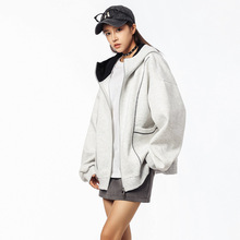 港风重磅卫衣男ins潮牌春秋季男装纯色外套2025情侣连帽拉链开衫