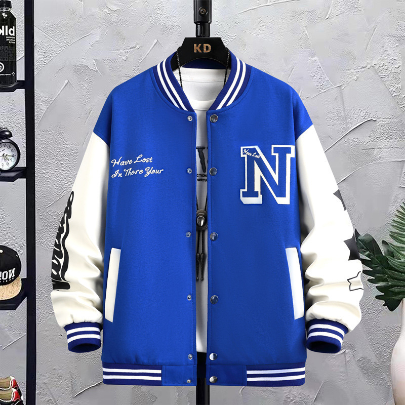 野球服コート男性春秋カップル服秋冬男子ゆるいファッションブランドアメリカins学生ジャケット上着|undefined