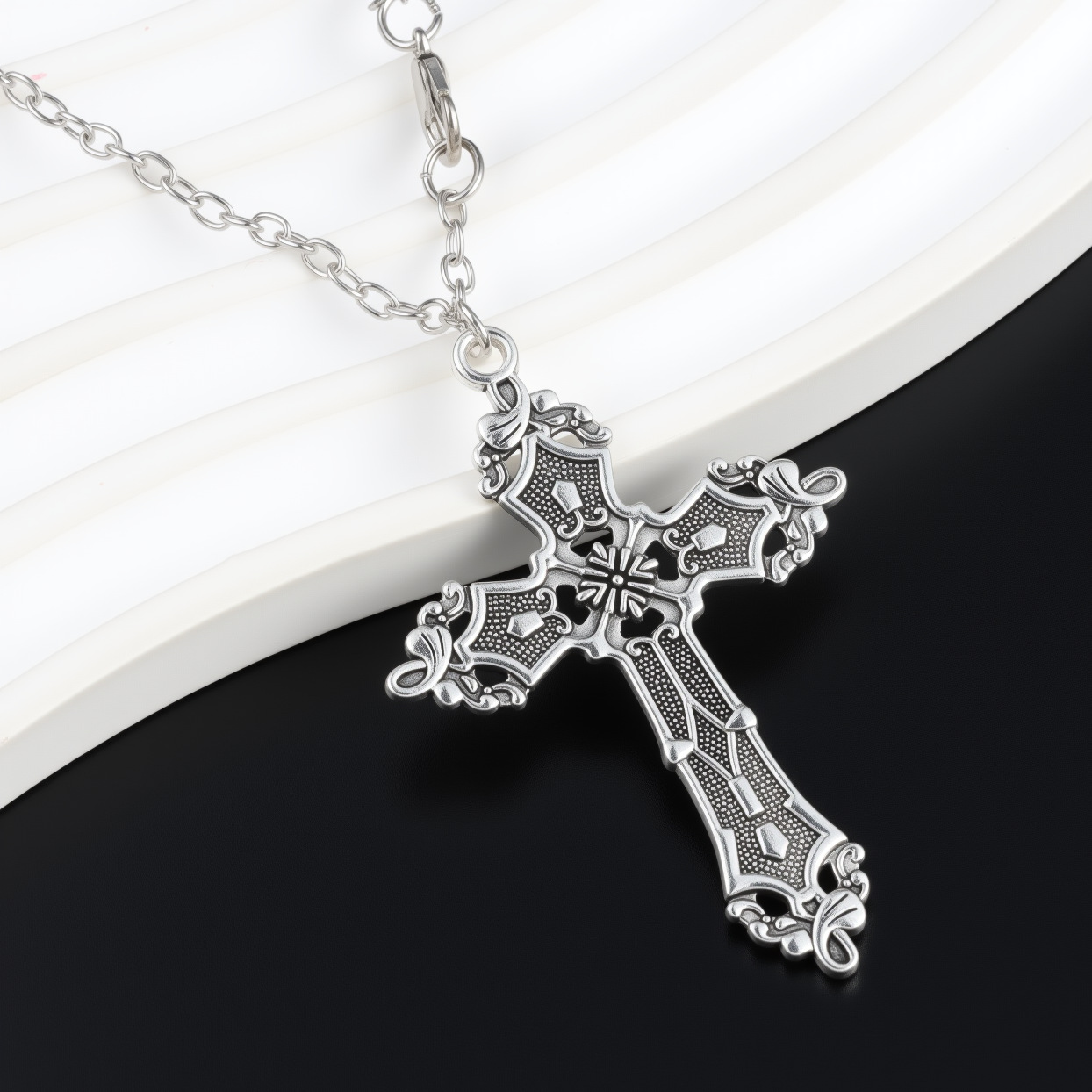Silver cross frame