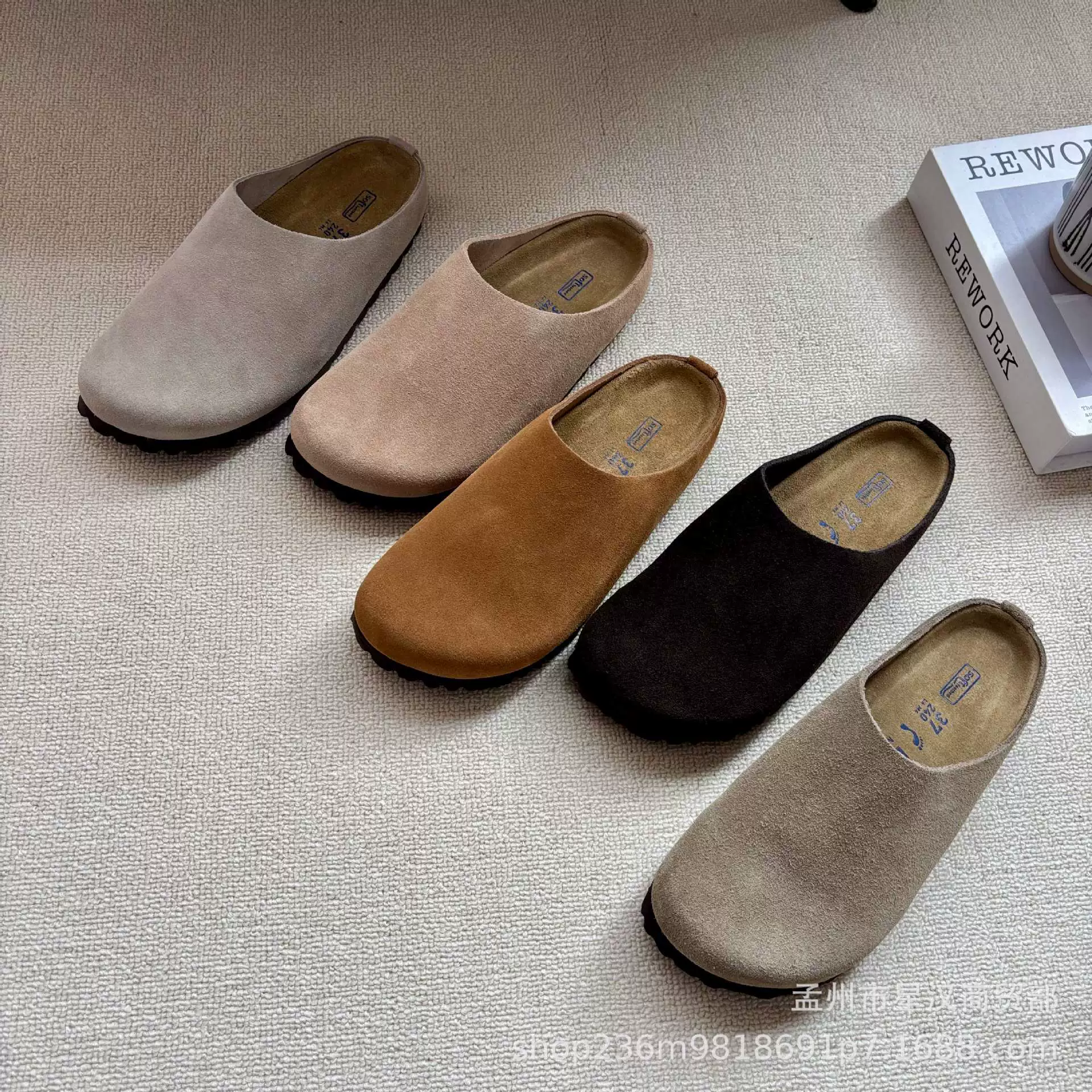 Обувь Birkenstock Little Potato женские полностью кожаные толстая подошва Баотоу Полуплотный стеганый Mule слипоны Легкие и дышащие