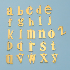 Mirror Polished Stainless Steel Cross-border 26 English Letter Pendant Charm English Letter Accessory 1.2*17mm