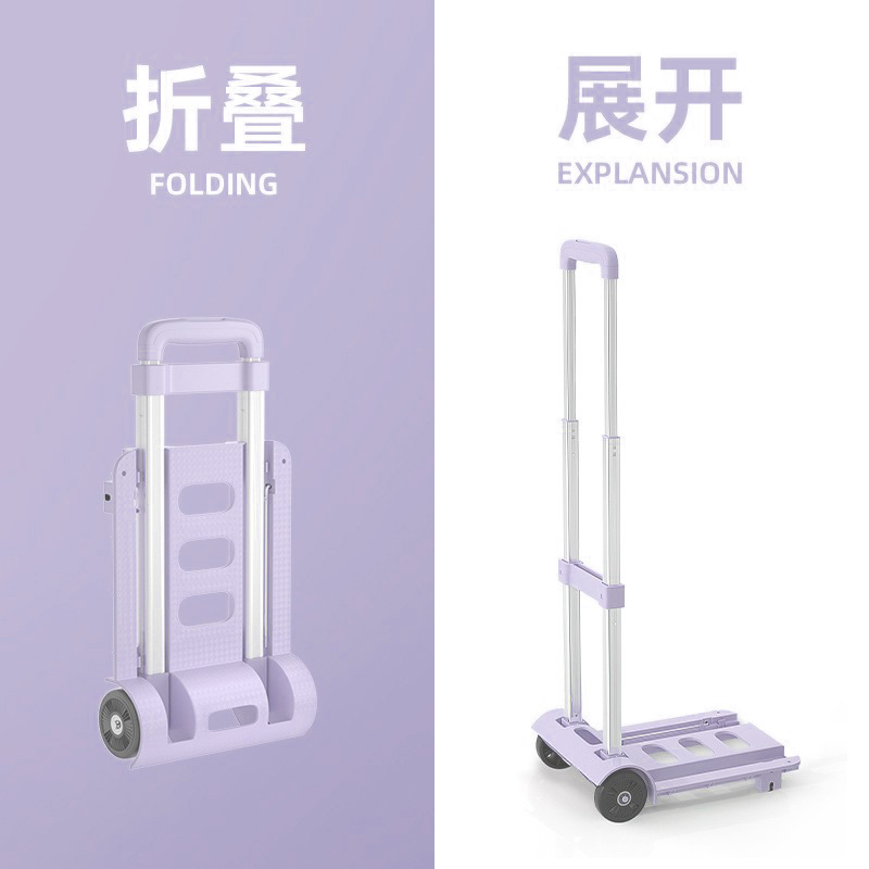 Foldable Trolley for Moving Luggage, Moving Goods, Household Portable Trolley for Grocery Shopping and Express Delivery, Small Trolley