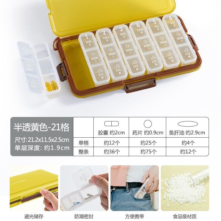 薬箱は一週間七日間に薬器を分けます。携帯で小薬箱を分けます。老人は薬を飲んで一日三食を注意します。|undefined