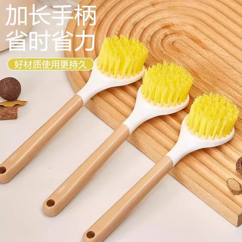 Household Kitchen Pot and Dishwashing Tool, Non-Stick Oil Brush for Washing Pots, Long-Handle Cleaning Brush for Removing Scale and Grease, Pot Brush