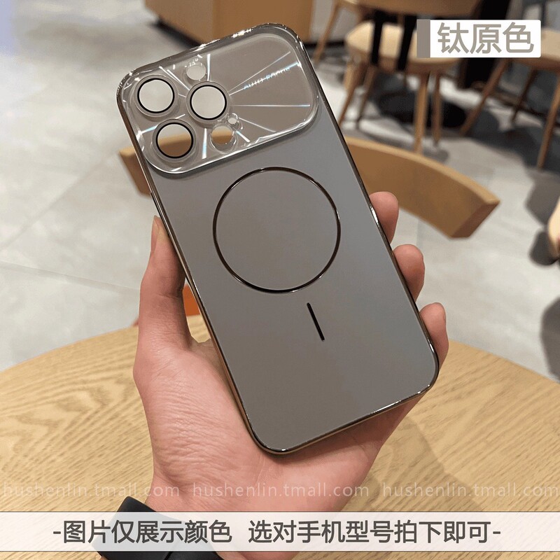 适用iPhone17手机壳镭射镜头大视窗细圈磁吸苹果16原机色磨砂硬套|undefined