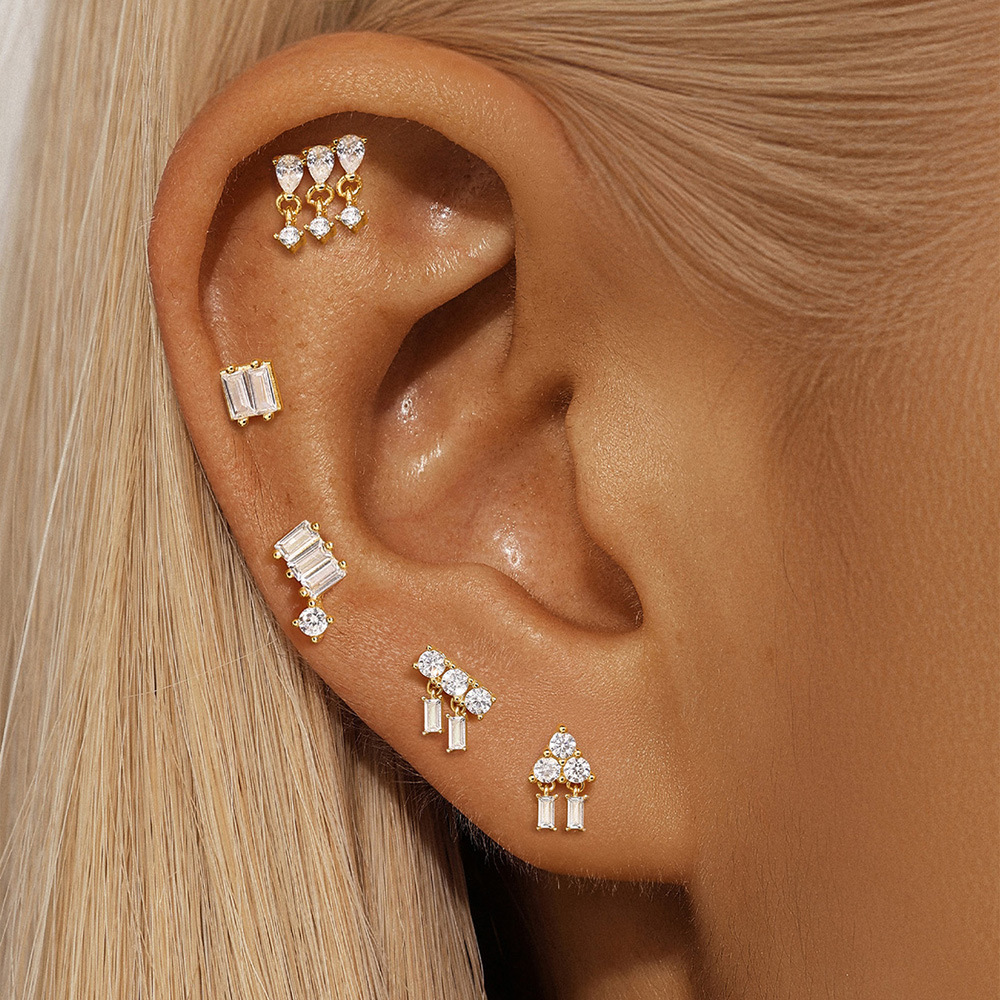 2g Weight Zircon Inlay Material Ear Studs Classification Ear Cartilage Rings & Studs Piercing Type 1 Piece Quantity Daily Occasion 925 Sterling Silver Material Geometric Pattern All Seasons Season Unisex Gender Simple Style Style 1 Piece Ear Cartilage Rings & Studs Simple Style Geometric 925 Sterling Silver Zircon Ear Cartilage Rings & Studs 16