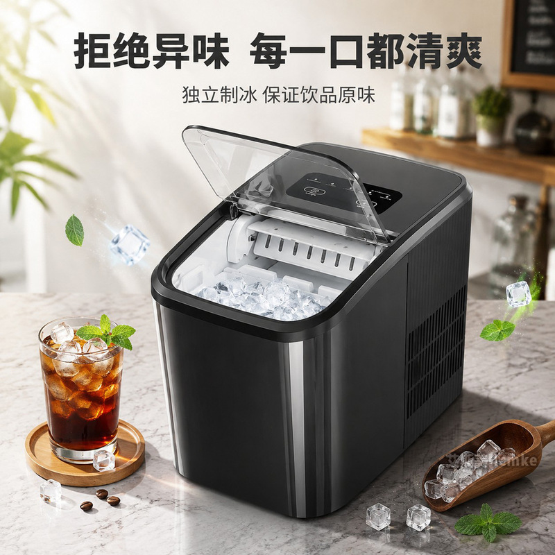 Bullet ice maker 15KG automatic cleaning for ice water, beer, bars, KTV, juice, stalls, camping, home, and outdoor use Bullet ice maker 15KG automatic cleaning for ice water, beer, bars, KTV, juice, stalls, camping, home, and outdoor use