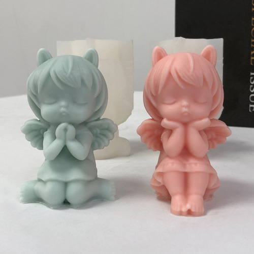 Angel Girl Scented Candle Silicone Mold, DIY Diffuser Stone & Plaster Ornaments, Wish-Granting Little Angel Epoxy Resin Mold