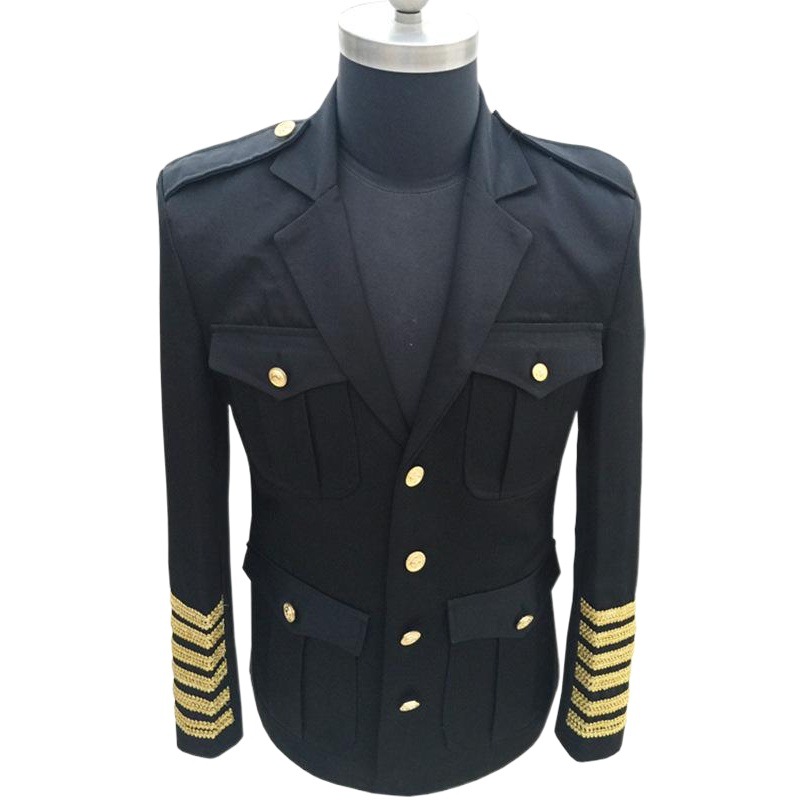 Men's Captain's Suit Evening Party Court Costume Military Costume Performance Costume Male Photo Studio Photo Photo Dress Male