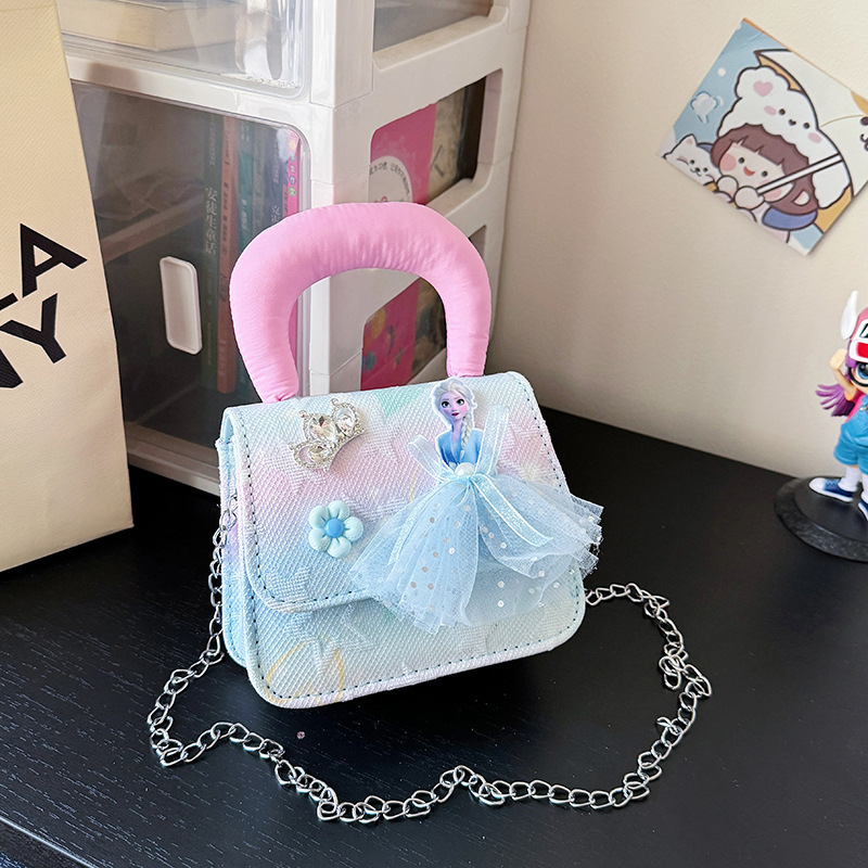 Bolso de niñas regalo de Año Nuevo bolso de hombro para niños 2025, nuevo estilo princesa bolso de mano extranjero gradiente versátil bolso de mochila