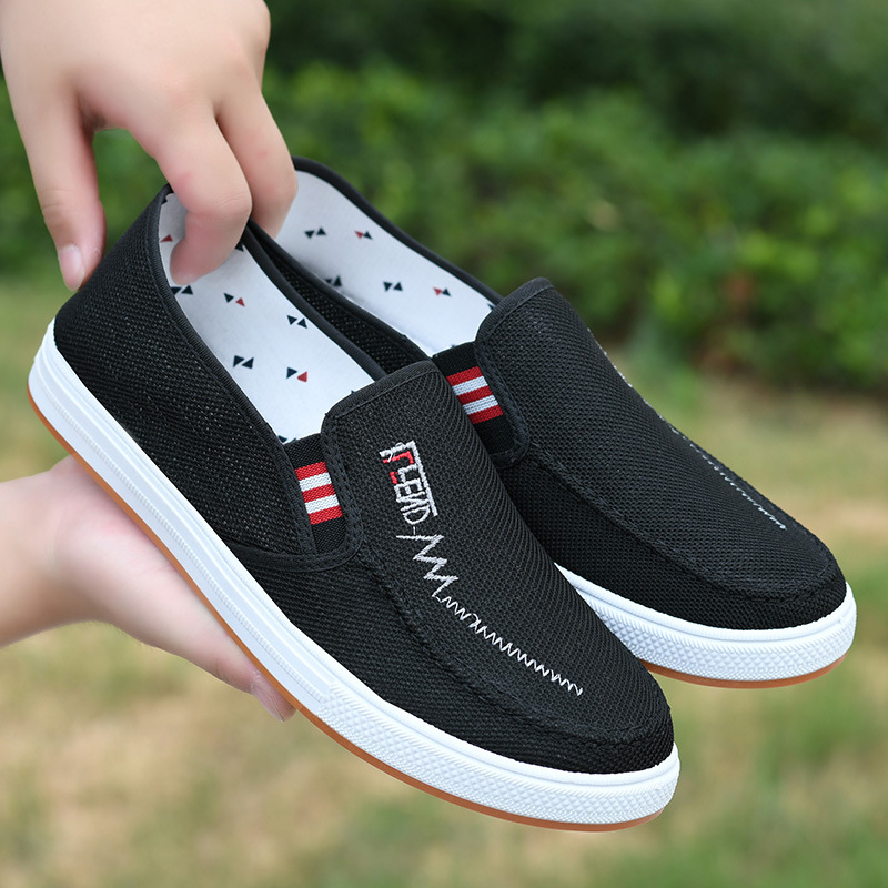 Zapatos de hombre 2023 otoño nuevos zapatos de hombre, un pedal-en viejos zapatos de tela de Beijing, hebilla de zapatos de lona Casuales