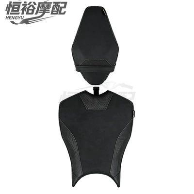 Motorcycle cushion — Comfortable and non-slip seat pads, sizes 25-26 - front-rear-seat-cushions-black-original-seat-height