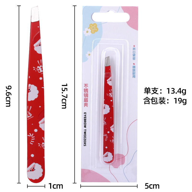 Nueva serie de Navidad ceja pinzas de cejas pequeñas pinzas de cejas empaque exquisito cejas pinzas de cejas al por mayor transfronterizo para cejas pinzas