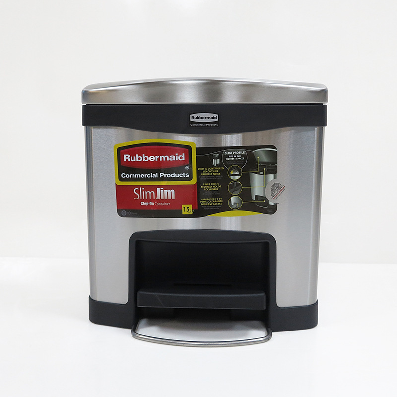 Lobemyer 1901982 New Stainless Steel Pedal Trash Can 15L Large Capacity for Living Room, Kitchen, Bathroom with Lid
