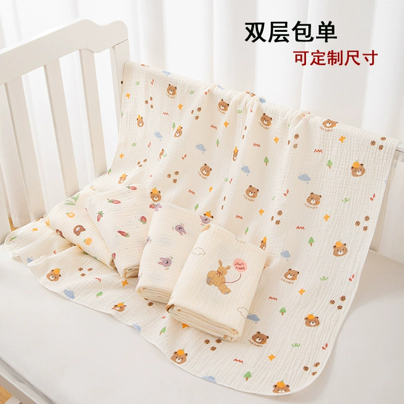 Сумка для новорожденных, простая хлопковая двухслойная марлевая детская накидка для родильного зала, дышащее впитывающее пот солнцезащитное полотенце, летнее одеяло для сна