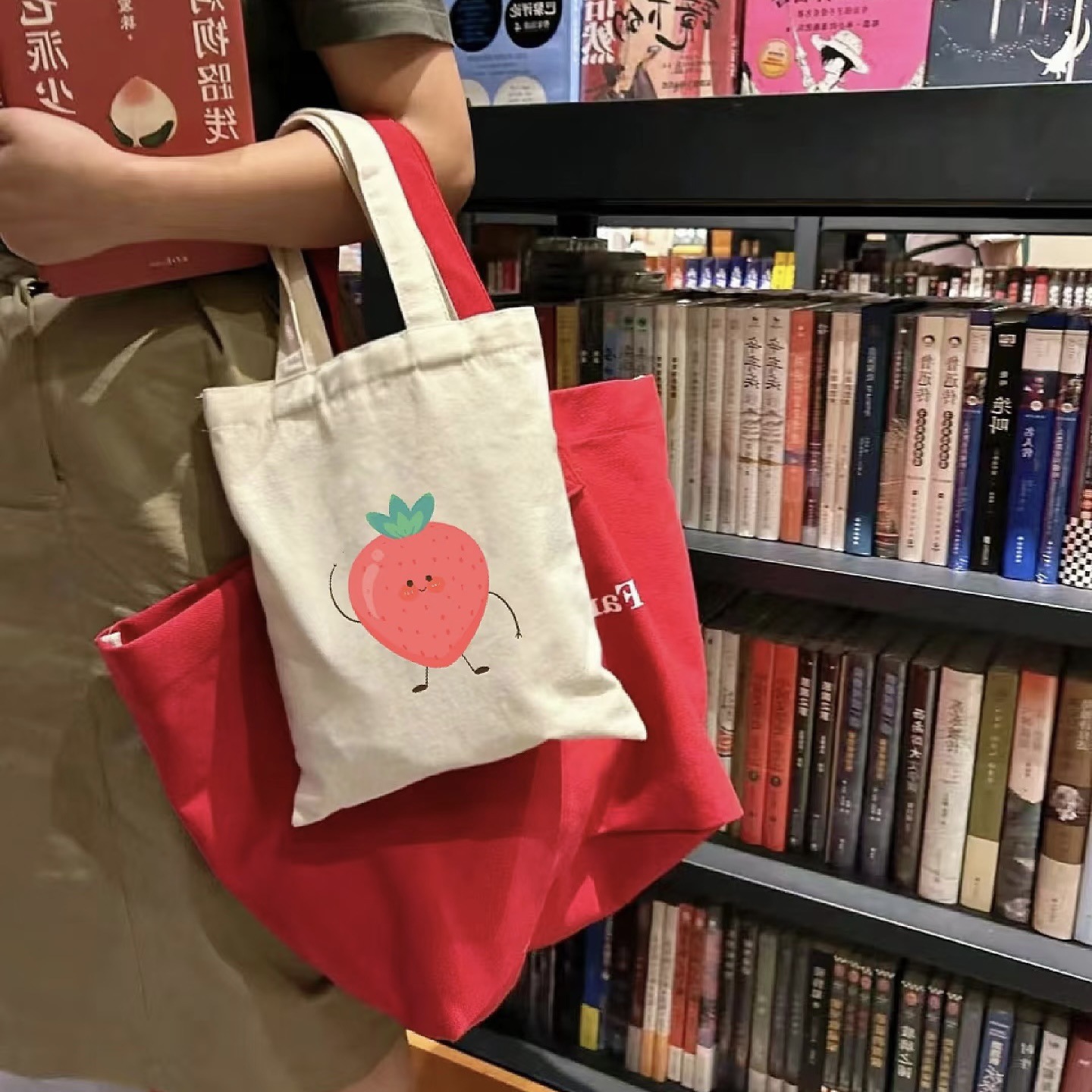 环保帆布袋定制伴手礼ins高级感卡通手提棉布礼品购物袋儿童diy包