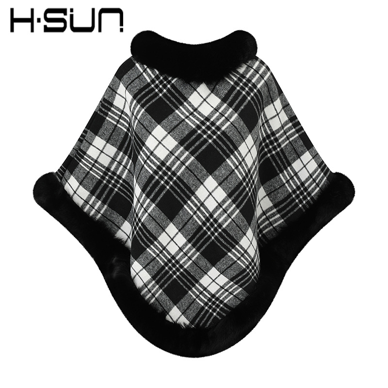 Capa tipo chal de otoño e invierno 2026, nueva bufanda de piel sintética de conejo, abrigo de punto para mujer, prenda exterior holgada y versátil. image 6