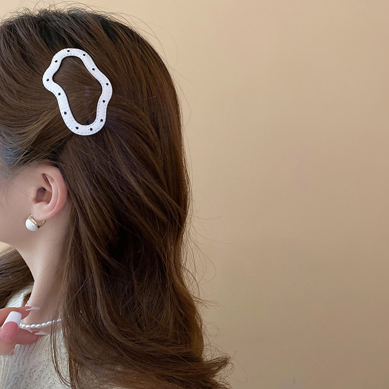 黑白波点星星发夹额前碎发刘海夹可爱通勤BB夹甜酷辣妹潮流发饰女详情19