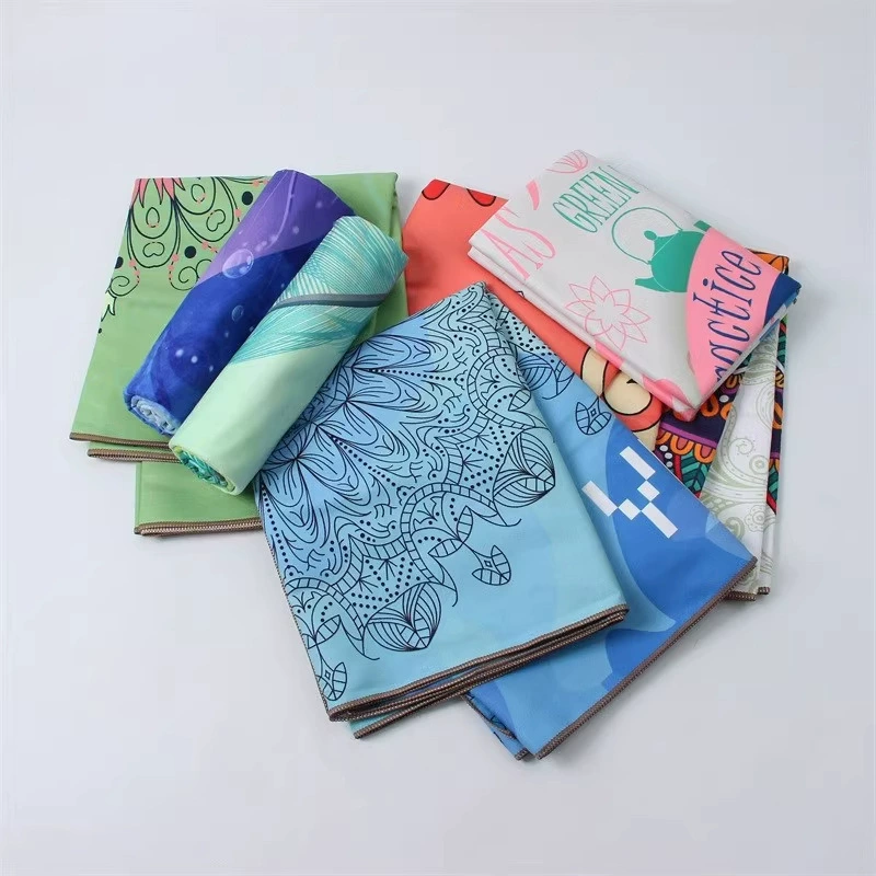 Коврик для йоги, тканевое полотенце для йоги, нескользящее профессиональное складное портативное тонкое женское одеяло для йоги для начинающих, шелковый цветок