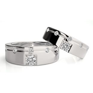 Cross-border Europe and the United States s925 sterling silver couple's ring can be engraved with moissanite ring 18k gold plated ring rose gold