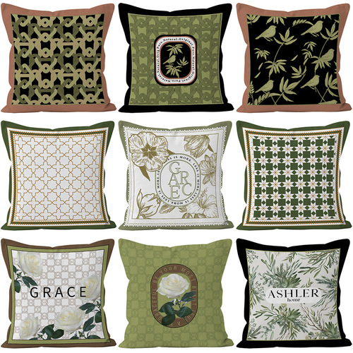 American retro light luxury pillowcase cross-border small fragrance style short plush pillowcase home sofa car decoration pillow