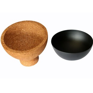 Cork Bowl Set, Cork Candle Holder Base, Cork Natural, Good Appearance and Feel. Press Ceramic on Match.