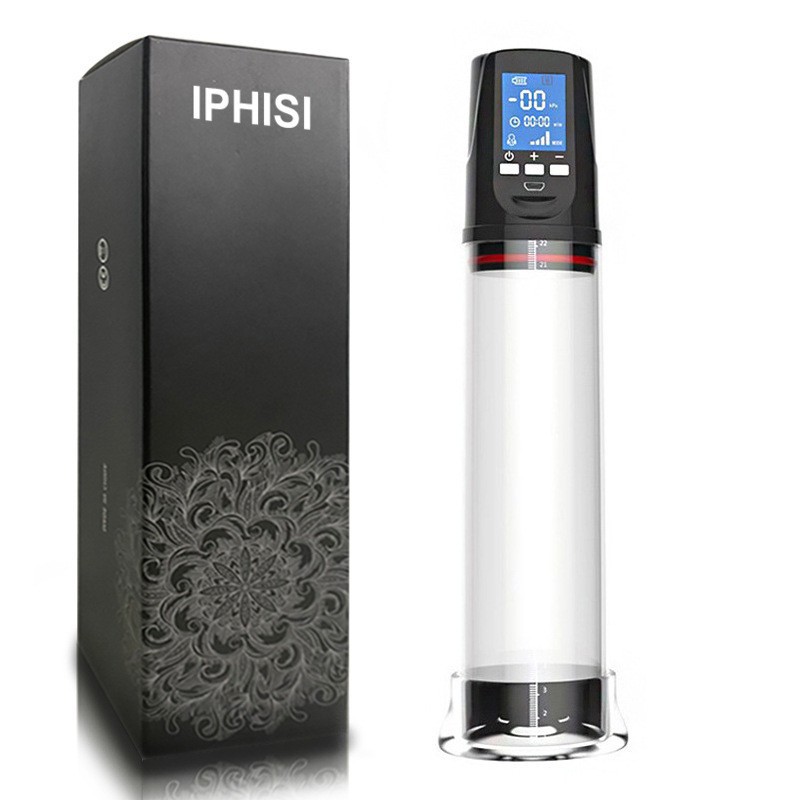 IPHISI LCD spa Taza eléctrica pene bomba masculina Ampliación de carga juguetes sexuales ejercitador juguetes adultos del sexo