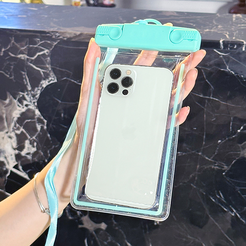 Teléfono móvil simple bolsa impermeable pantalla táctil al por mayor mensajero cuello colgante luminoso natación universal buceo cubierta protectora al aire libre