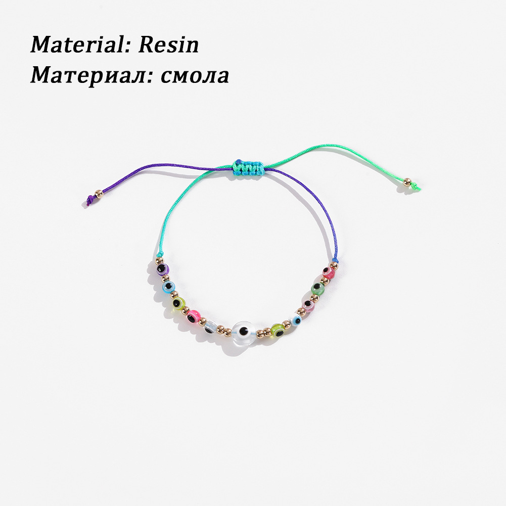 Fashion Geometric Devilu0027S Eye Resin rope Womenu0027S Bracelets 1 Set