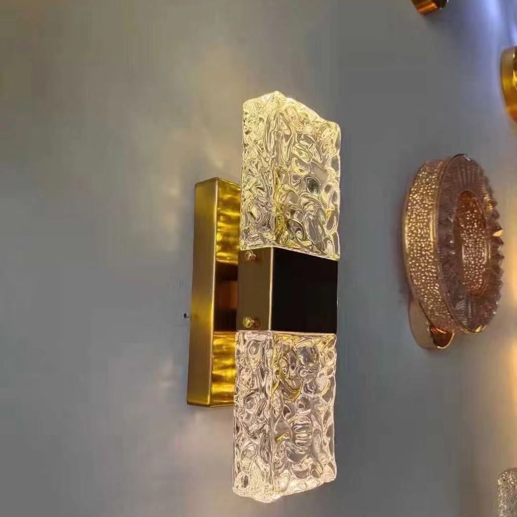 Luz de lujo LED lámpara de pared de cristal dormitorio iluminación de cabecera TV de fondo pared pasillo escalera lámpara de sala de estar al por mayor
