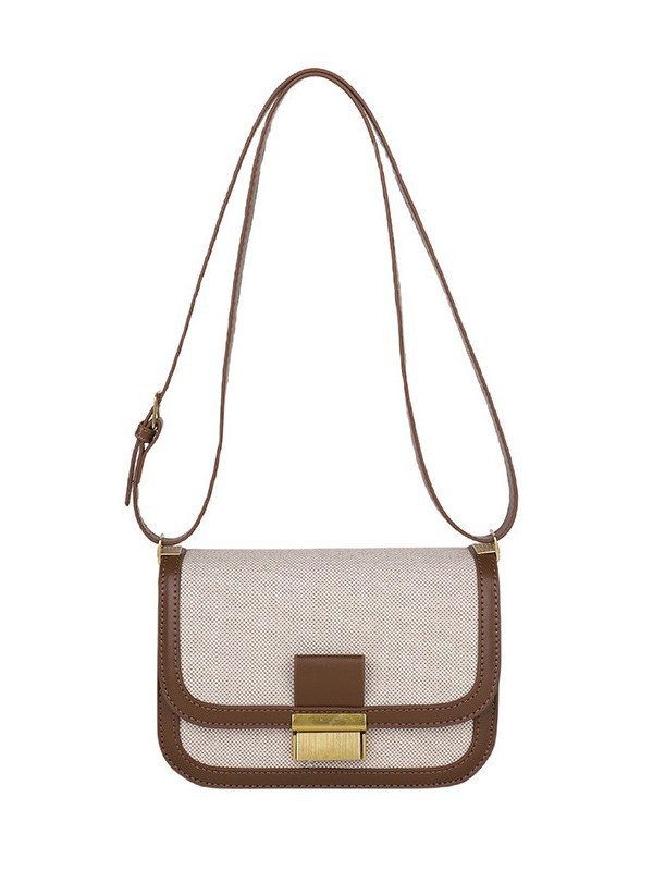 Diseño de nicho lino costuras pequeño bolso cuadrado femenino 2025 transfronterizo nuevo estilo moda retro textura bolso de mensajero