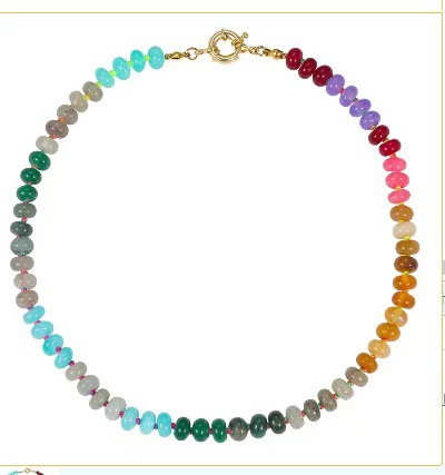 Collier bohème en perles avec perles abaque multicolores femme_voghion.com
