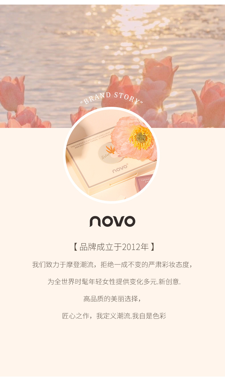 NOVO柔颜双色修容粉饼 立体提亮阴影鼻影腮红高光修容一体盘5766详情28